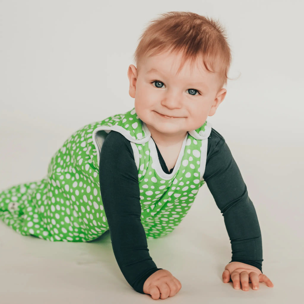 Baba Hálózsák - Light Green Dínós Bambusz Baba Hálózsák 1.5 TOG