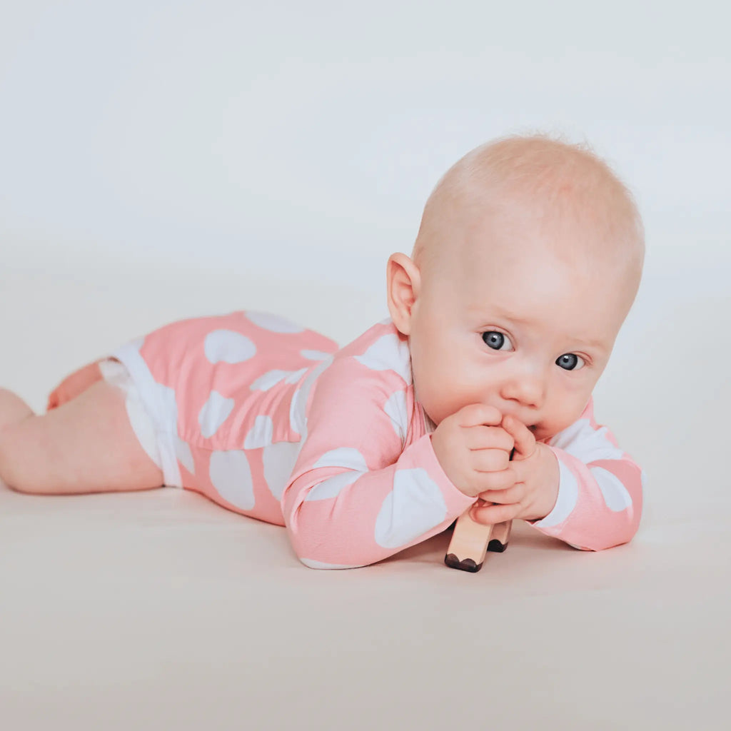 Body - Strawberry Dínós Bambusz Patentos Hosszú Ujjú Body