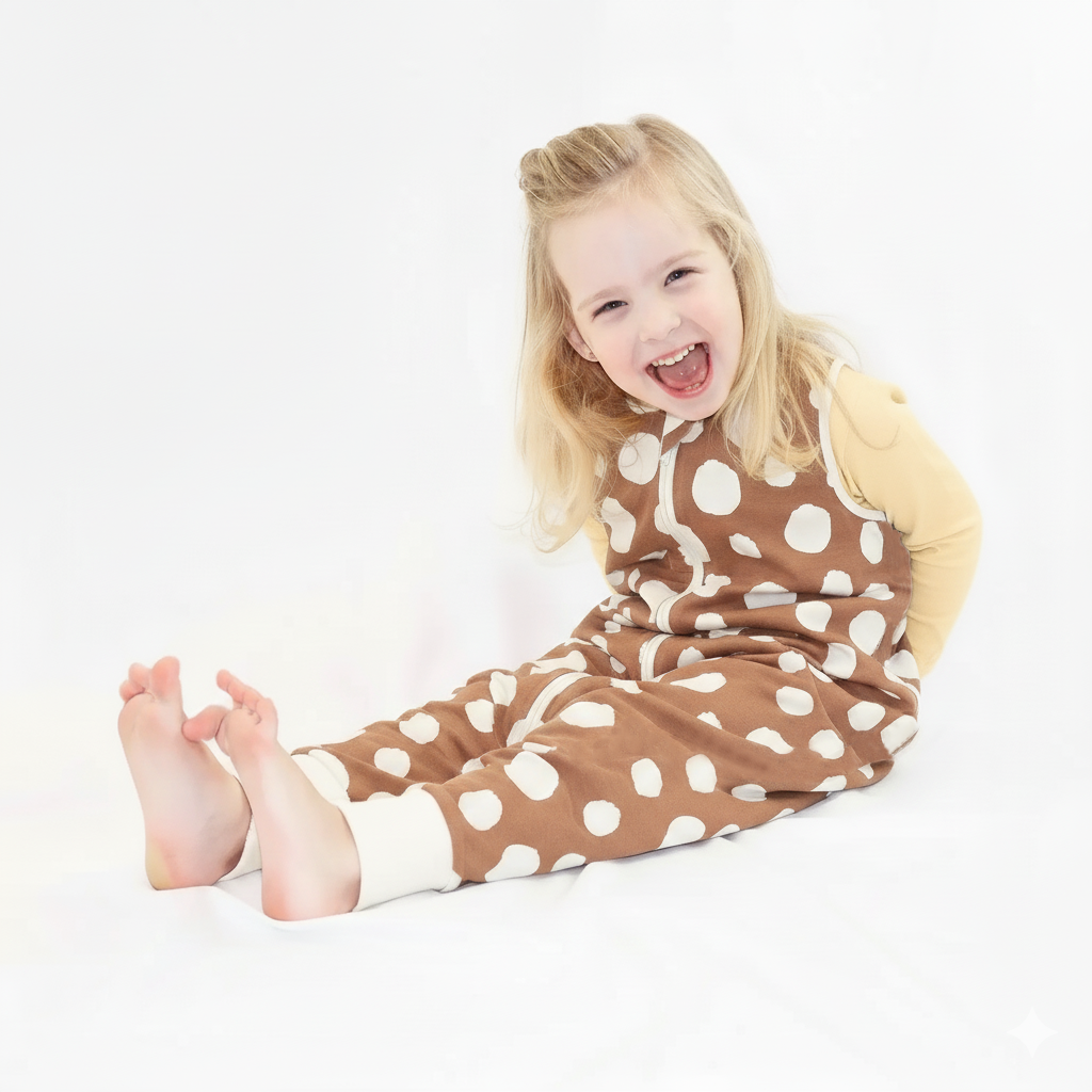 Big Beige Dots bambusz baba hálózsák – LiaaBébé